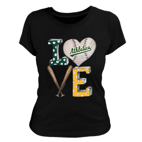 Oakland Athletics Baseball LOVE Tee Shirt