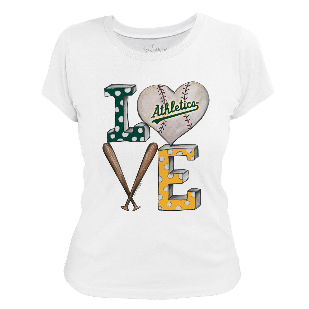 Oakland Athletics Baseball LOVE Tee Shirt