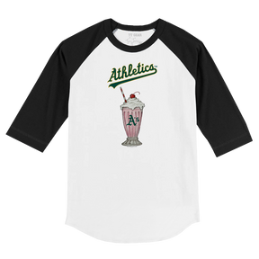 Oakland Athletics Milkshake 3/4 Black Sleeve Raglan
