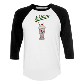 Oakland Athletics Milkshake 3/4 Black Sleeve Raglan