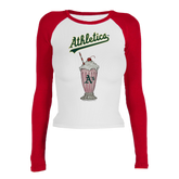 Oakland Athletics Milkshake Roxy Raglan Long Sleeve