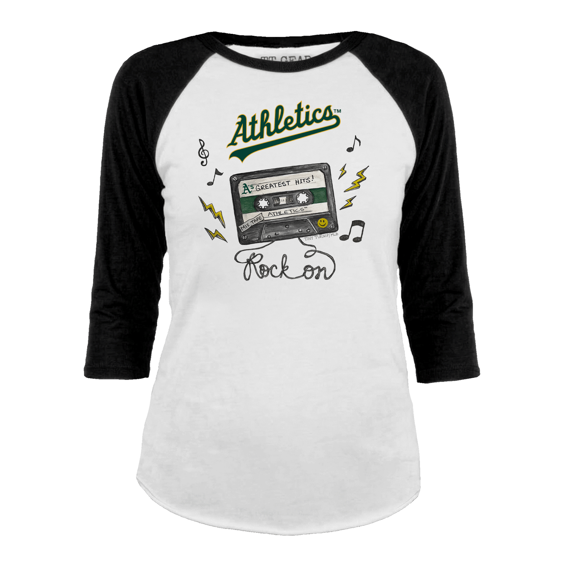 Oakland Athletics Mixtape 3/4 Black Sleeve Raglan