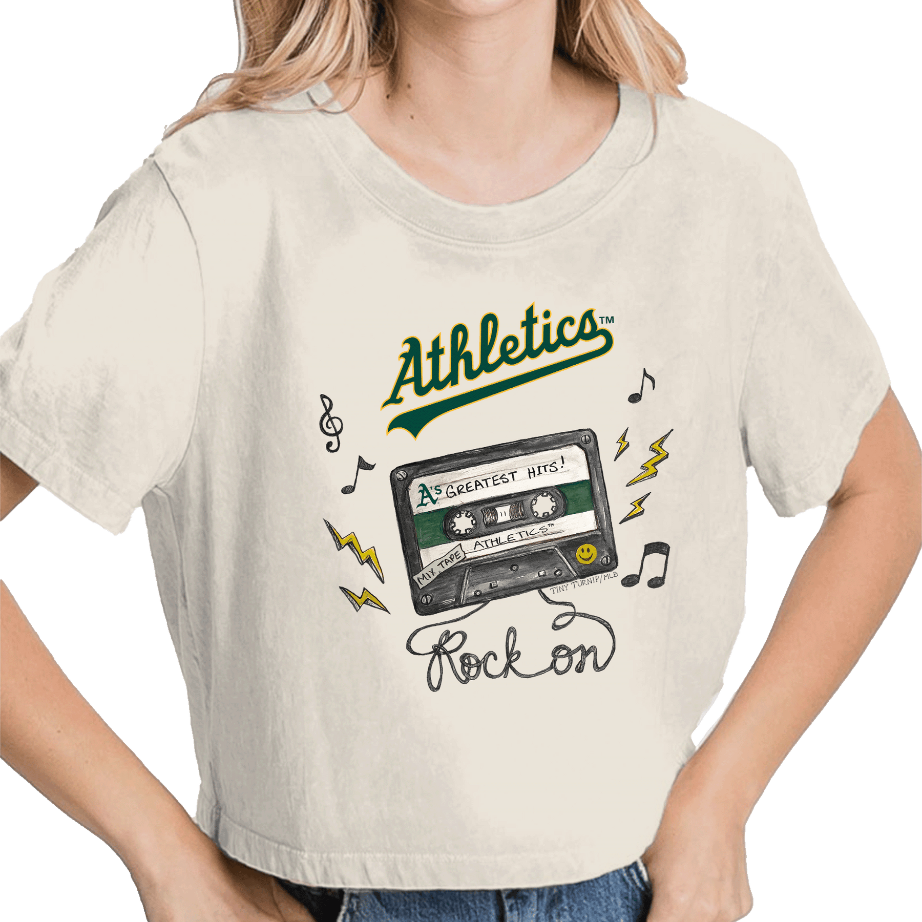 Oakland Athletics Mixtape Vintage Crop Tee - Tiny Turnip
