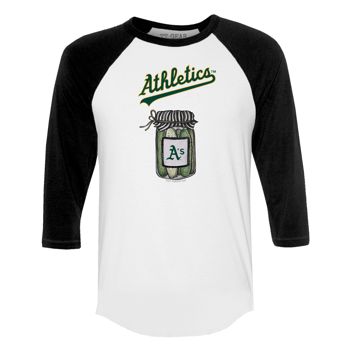 Oakland Athletics Pickle Jar 3/4 Black Sleeve Raglan
