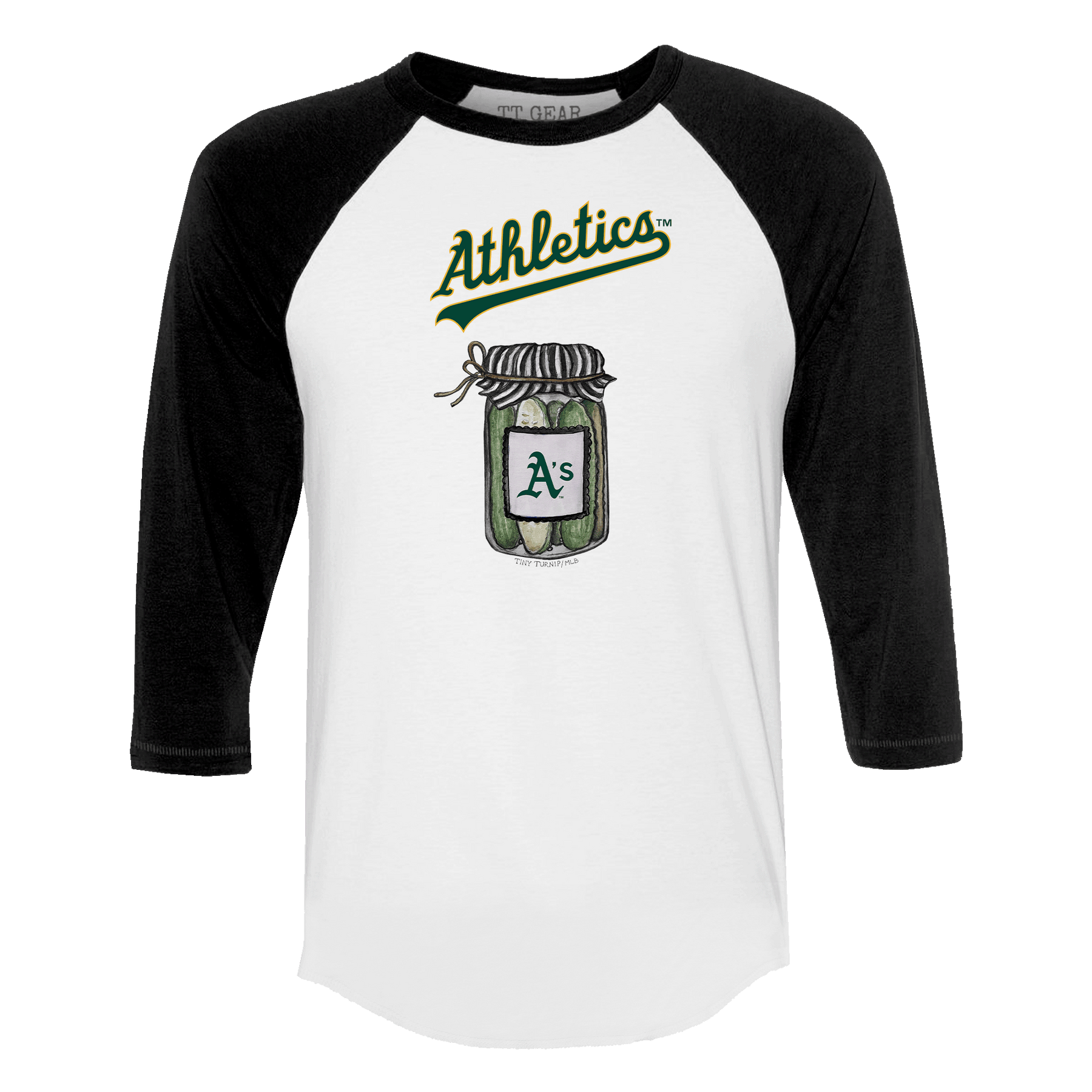 Oakland Athletics Pickle Jar 3/4 Black Sleeve Raglan