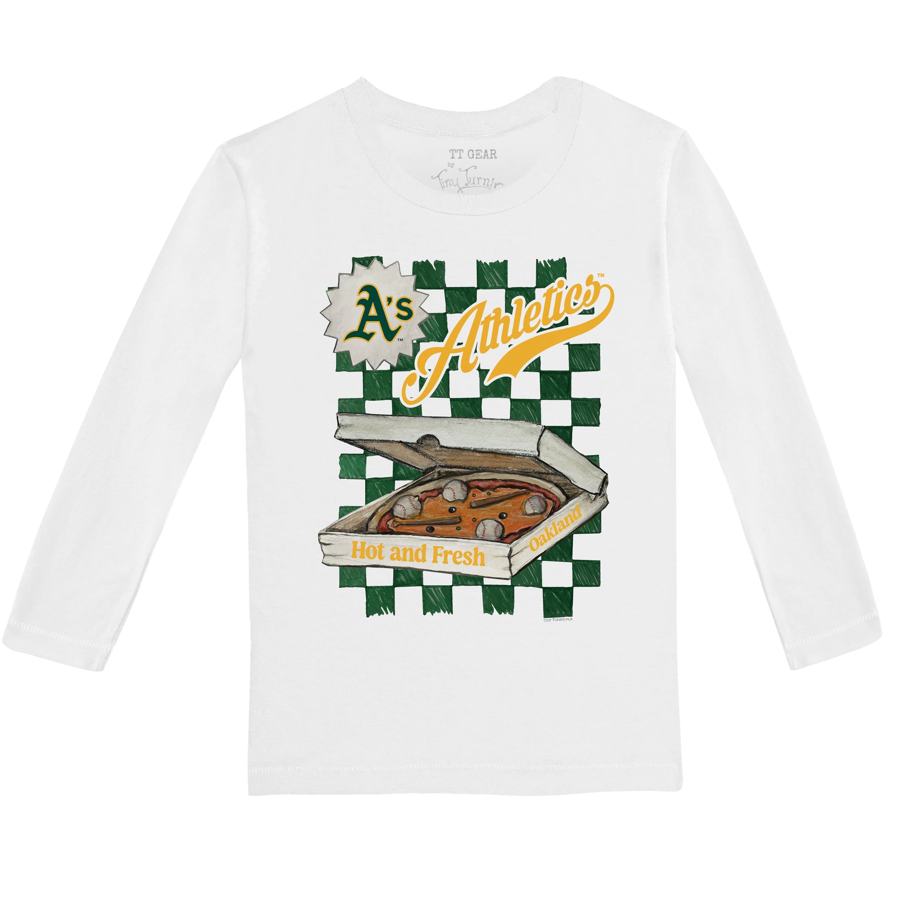 Oakland Athletics Pizza Long-Sleeve Tee Shirt