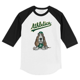 Oakland Athletics Puddy 3/4 Black Sleeve Raglan - Tiny Turnip