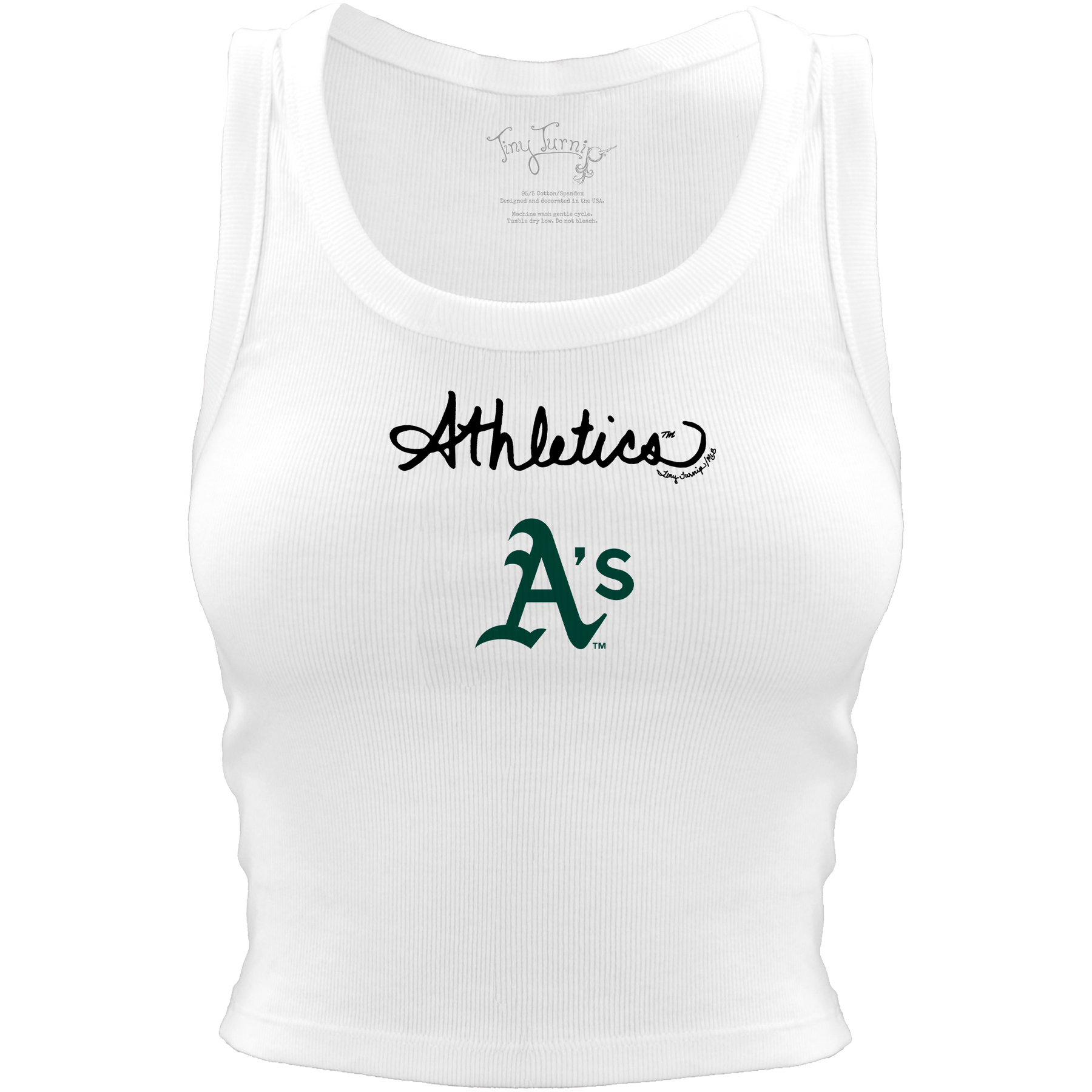 Oakland Athletics Logo Script Crop Tank - Tiny Turnip