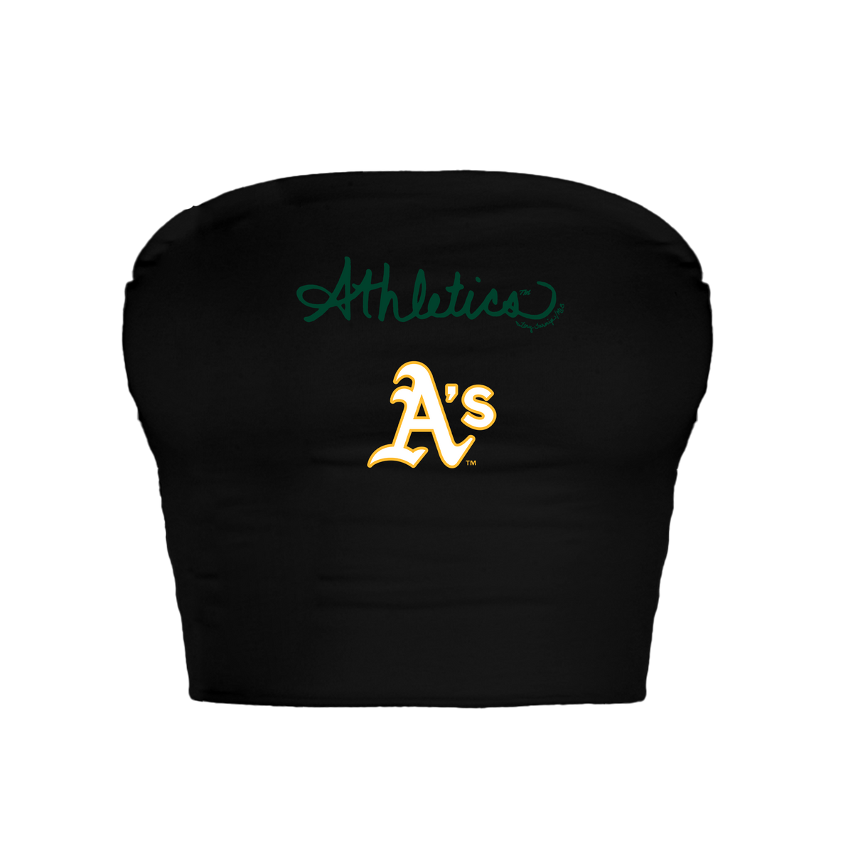 Oakland Athletics Logo Script Crop Tube Top