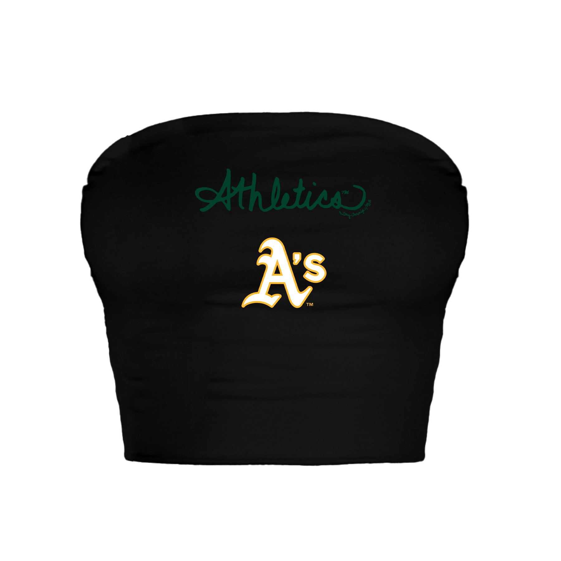 Oakland Athletics Logo Script Crop Tube Top