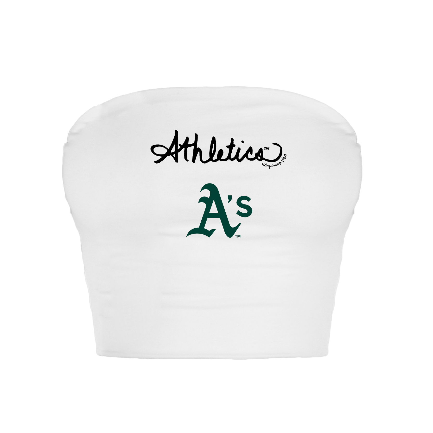 Oakland Athletics Logo Script Crop Tube Top