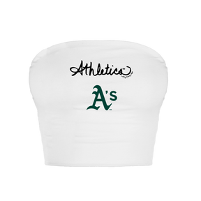 Oakland Athletics Logo Script Crop Tube Top