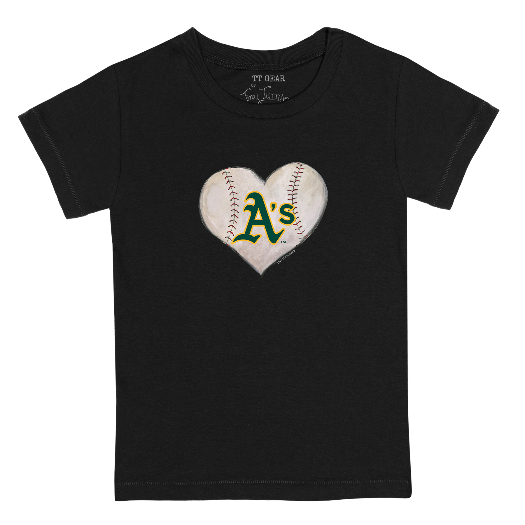 Oakland Athletics Stitched Heart Kid's Tee Shirt - Tiny Turnip