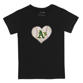 Oakland Athletics Stitched Heart Kid's Tee Shirt - Tiny Turnip