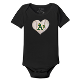 Oakland Athletics Stitched Heart Short Sleeve Snapper - Tiny Turnip