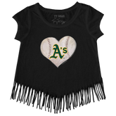 Oakland Athletics Stitched Heart Fringe Tee - Tiny Turnip