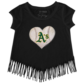 Oakland Athletics Stitched Heart Fringe Tee - Tiny Turnip
