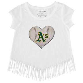 Oakland Athletics Stitched Heart Fringe Tee - Tiny Turnip
