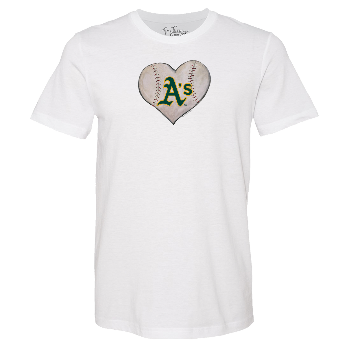 Oakland Athletics Stitched Heart Unisex Tee Shirt - Tiny Turnip