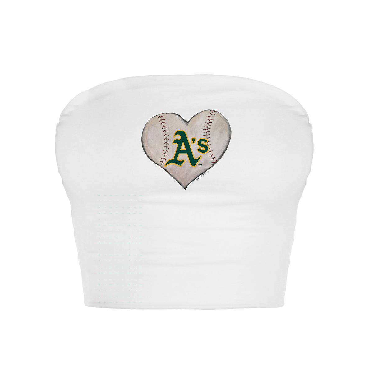 Oakland Athletics Stitched Heart Crop Tube Top - Tiny Turnip