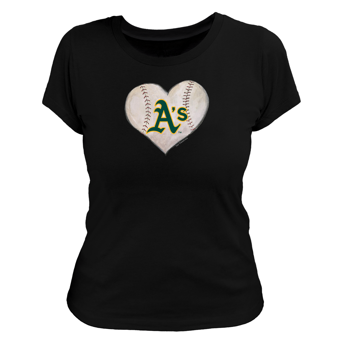 Oakland Athletics Stitched Heart Women's Tee Shirt - Tiny Turnip