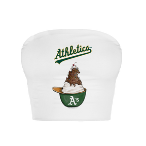 Oakland Athletics Sundae Helmet Crop Tube Top - Tiny Turnip
