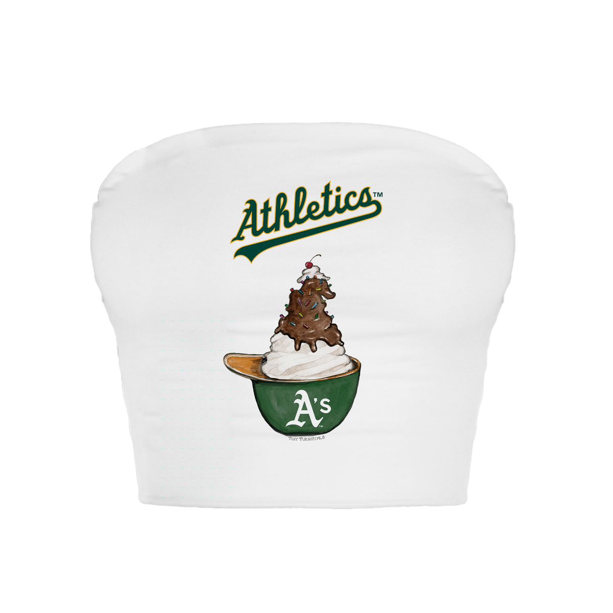 Oakland Athletics Sundae Helmet Crop Tube Top - Tiny Turnip