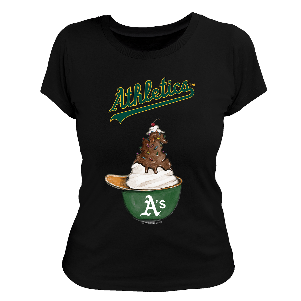 Oakland Athletics Sundae Helmet Women's Tee Shirt