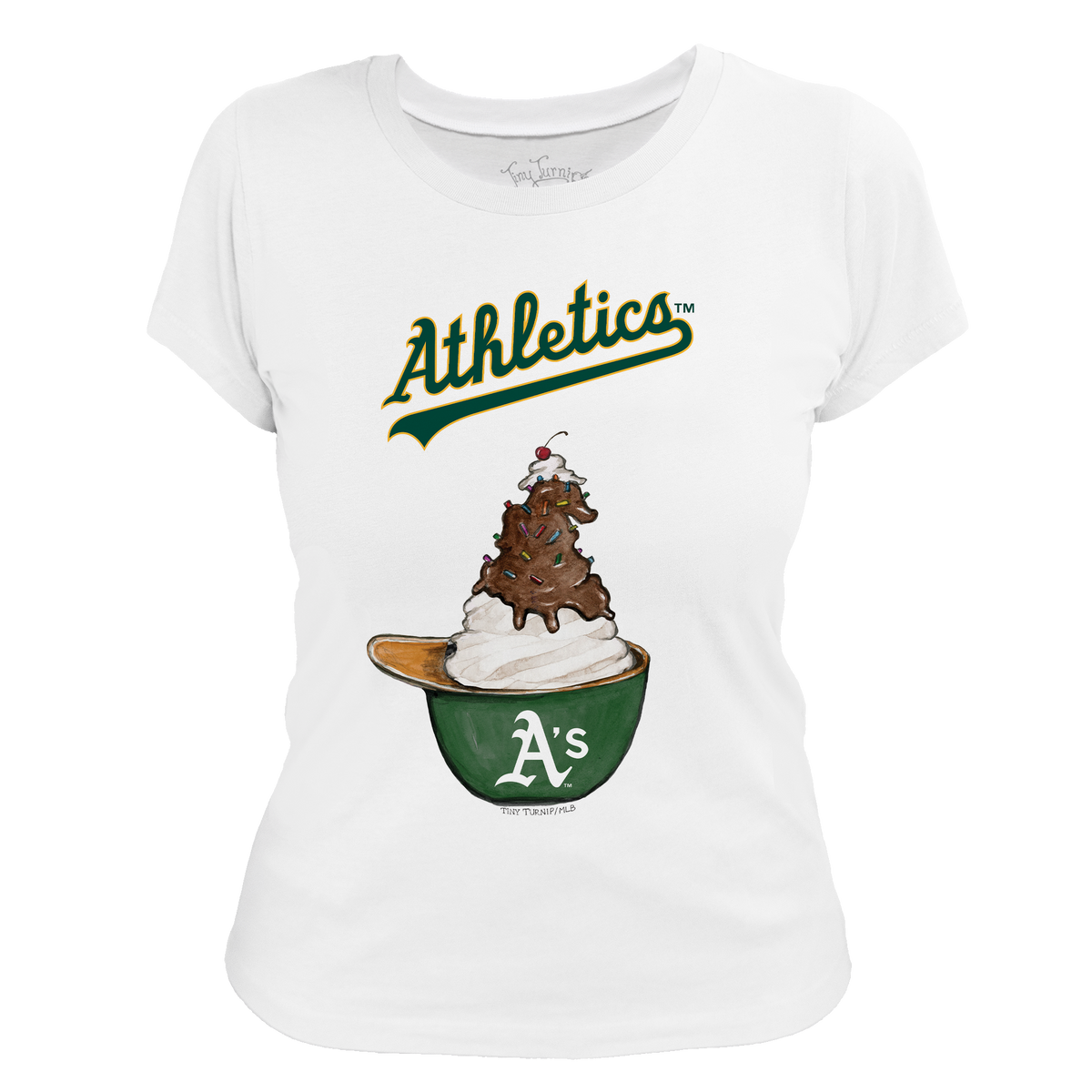 Oakland Athletics Sundae Helmet Women's Tee Shirt