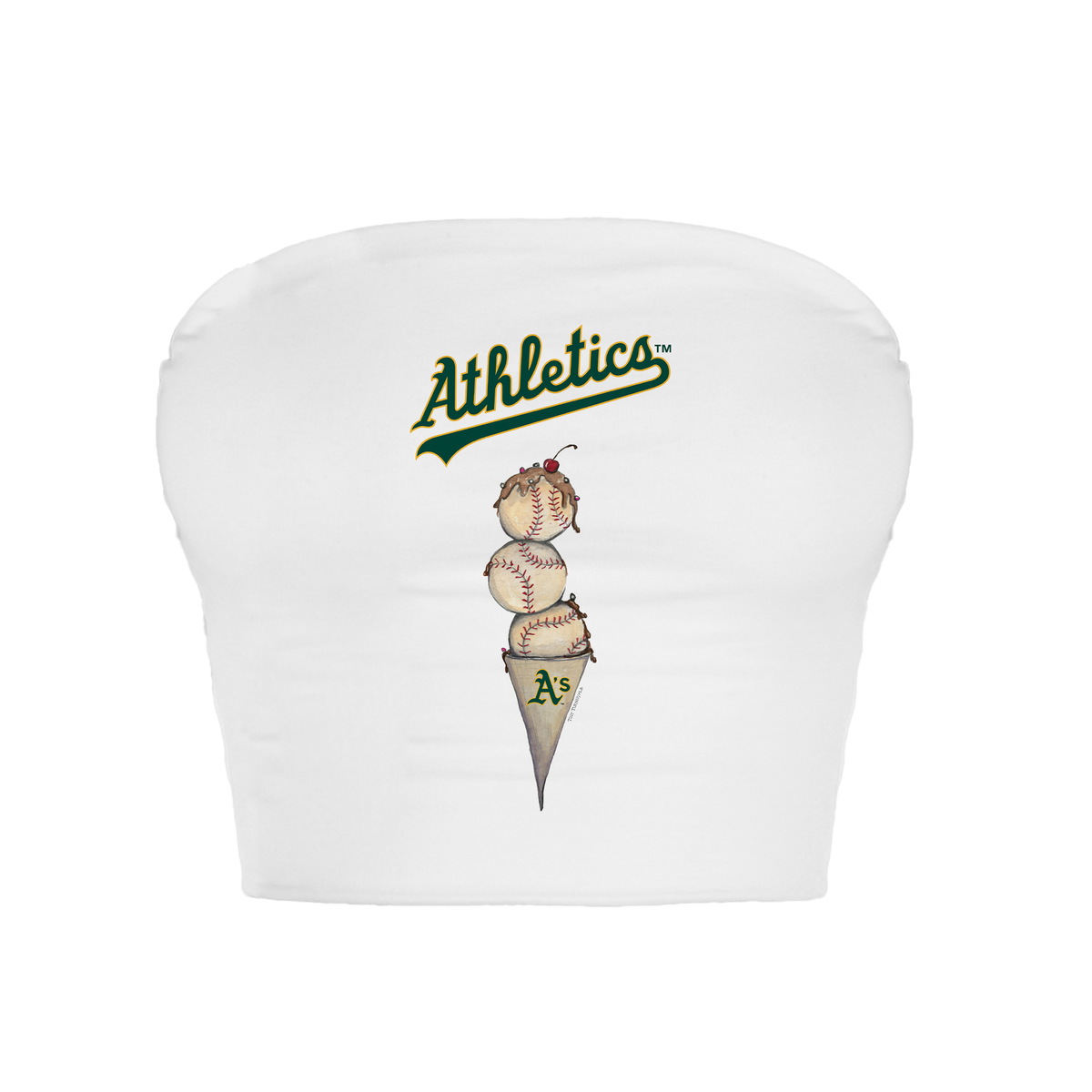 Oakland Athletics Triple Scoop Crop Tube Top