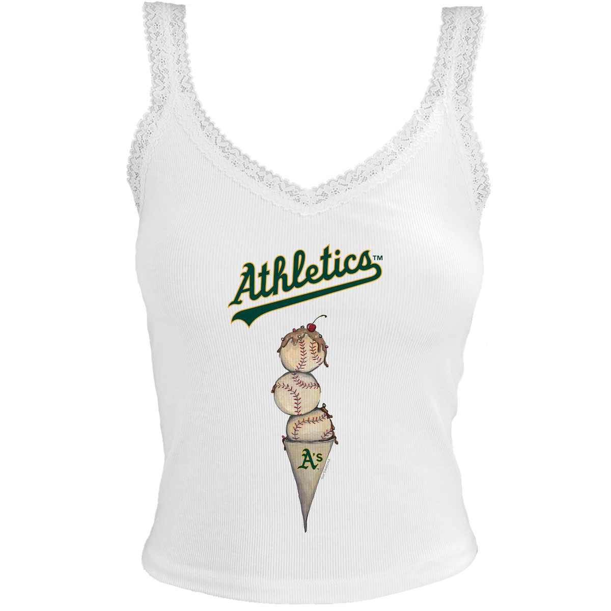 Oakland Athletics Triple Scoop Lace Tank