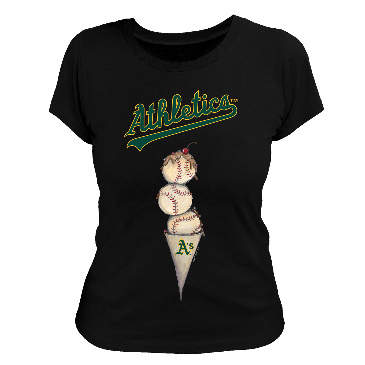 Oakland Athletics Triple Scoop Women's Tee Shirt