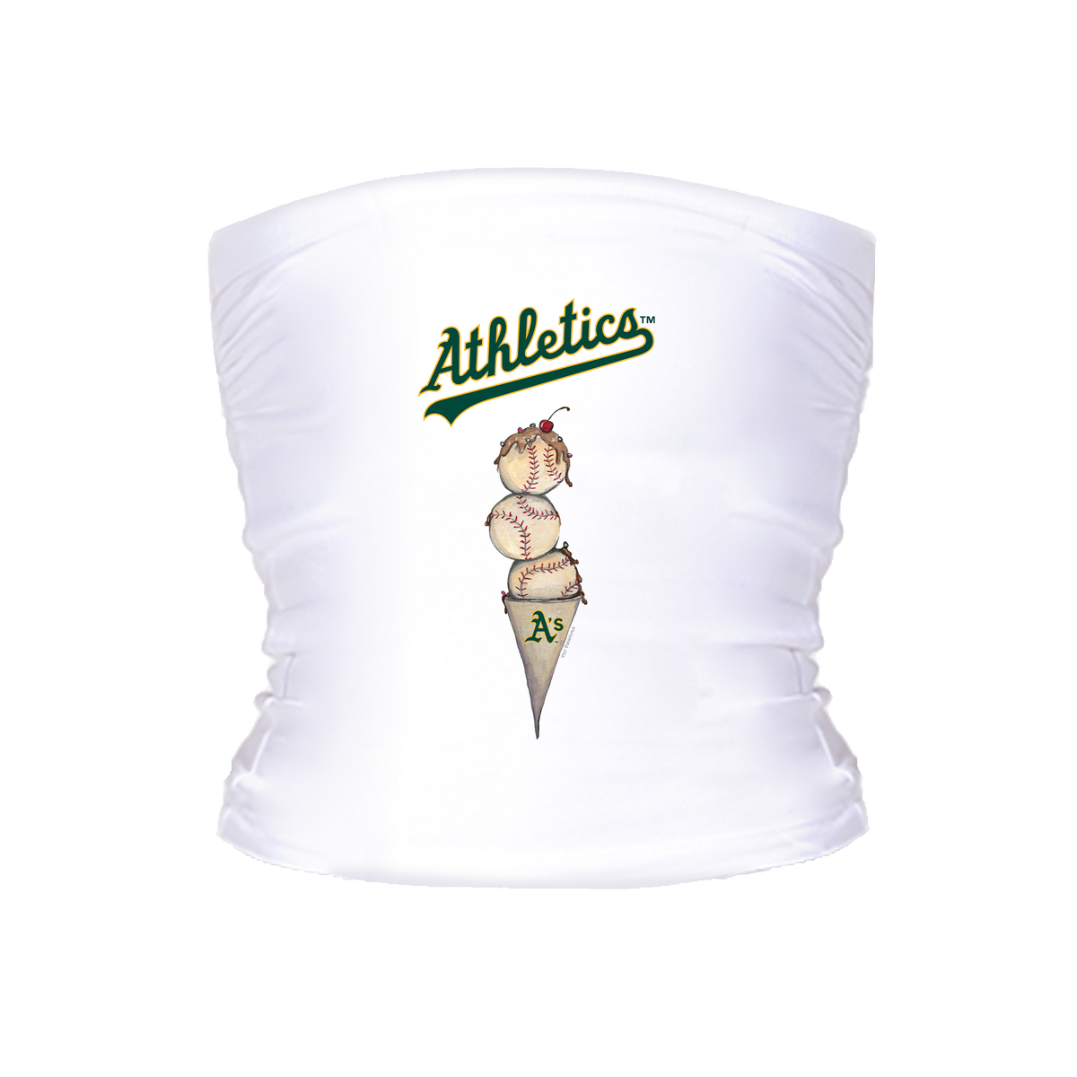 Oakland Athletics Triple Scoop Crop Tube Top