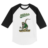 Oakland Athletics Velociraptor 3/4 Black Sleeve Raglan