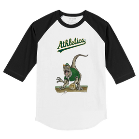 Oakland Athletics Velociraptor 3/4 Black Sleeve Raglan