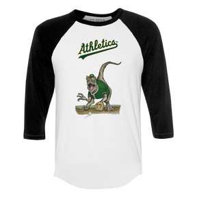 Oakland Athletics Velociraptor 3/4 Black Sleeve Raglan