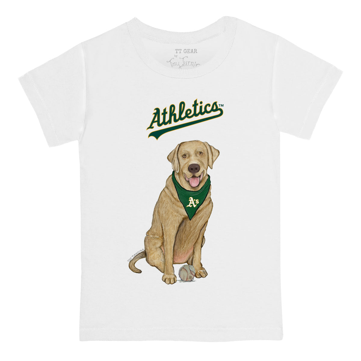 Oakland Athletics Yellow Labrador Retriever Tee Shirt