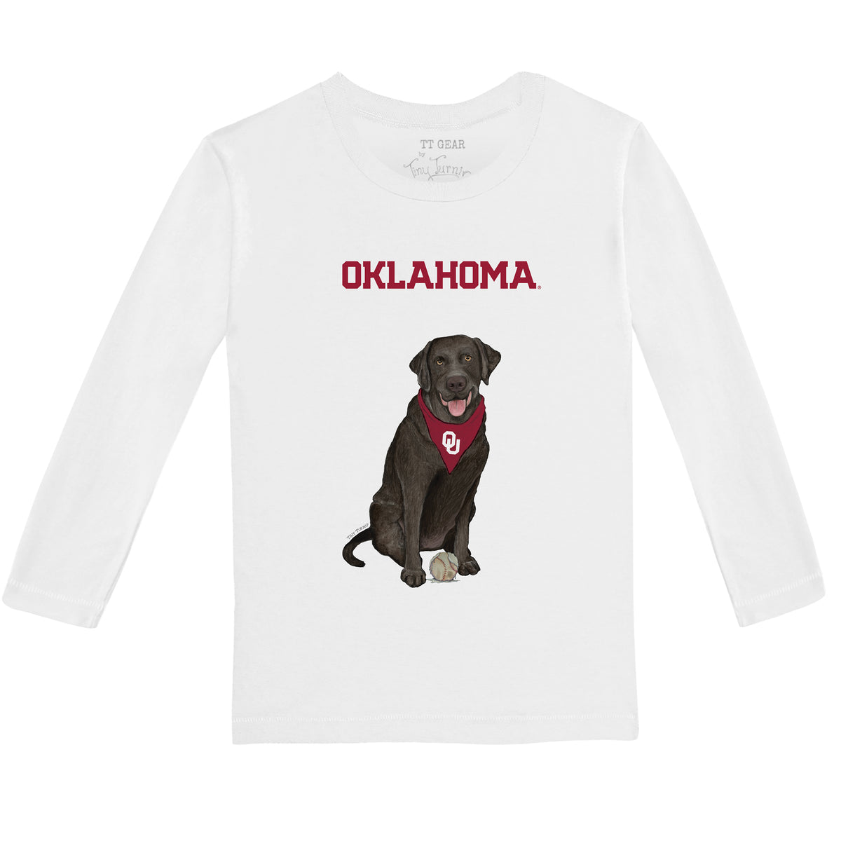 Oklahoma Sooners Black Labrador Retriever Long-Sleeve Tee Shirt