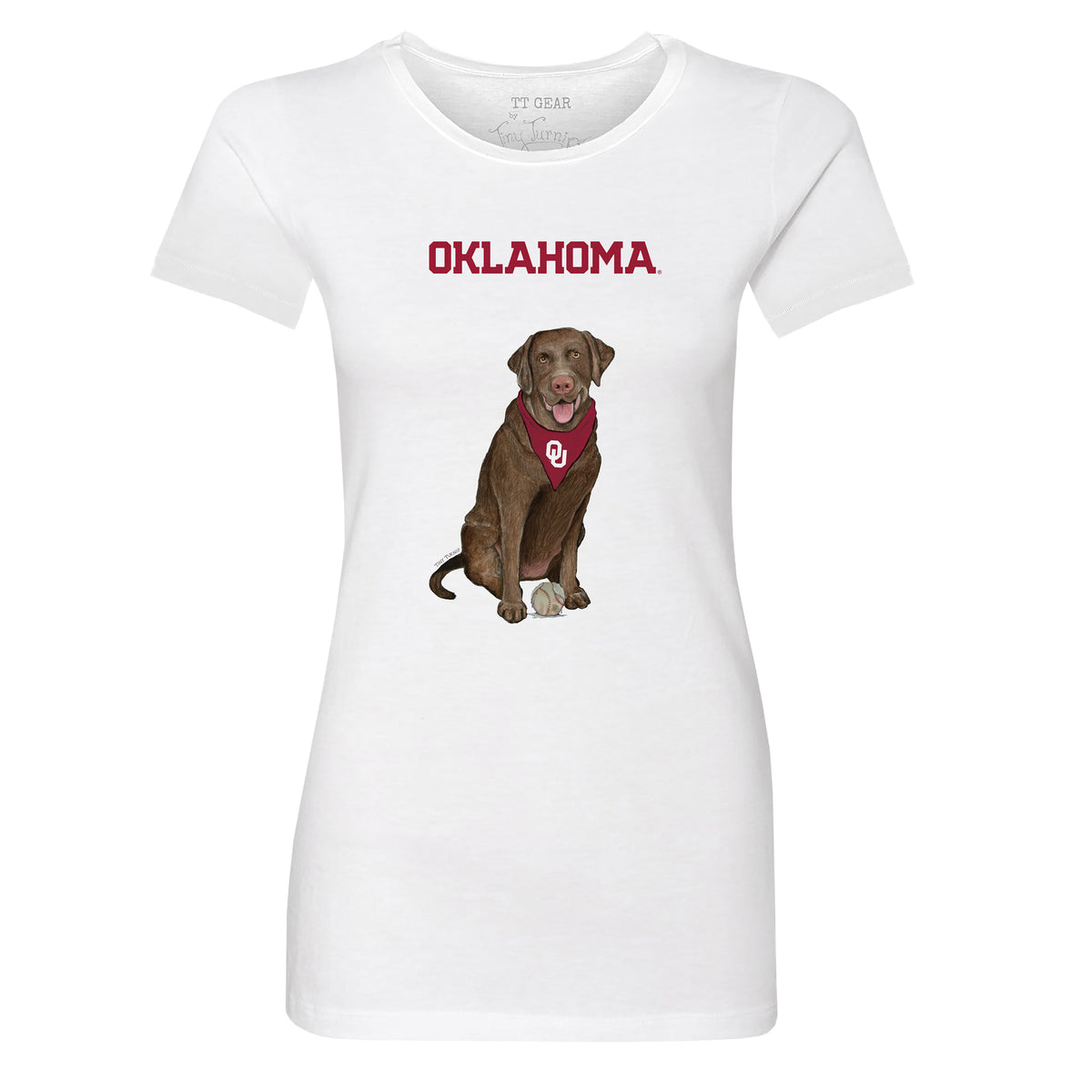Oklahoma Sooners Chocolate Labrador Retriever Tee Shirt