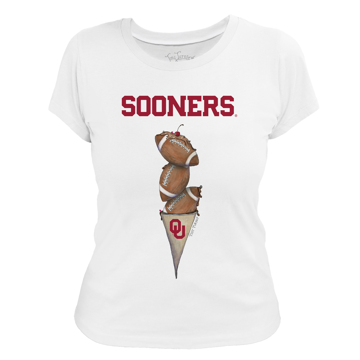Oklahoma Sooners Football Triple Scoop Women's Tee Shirt