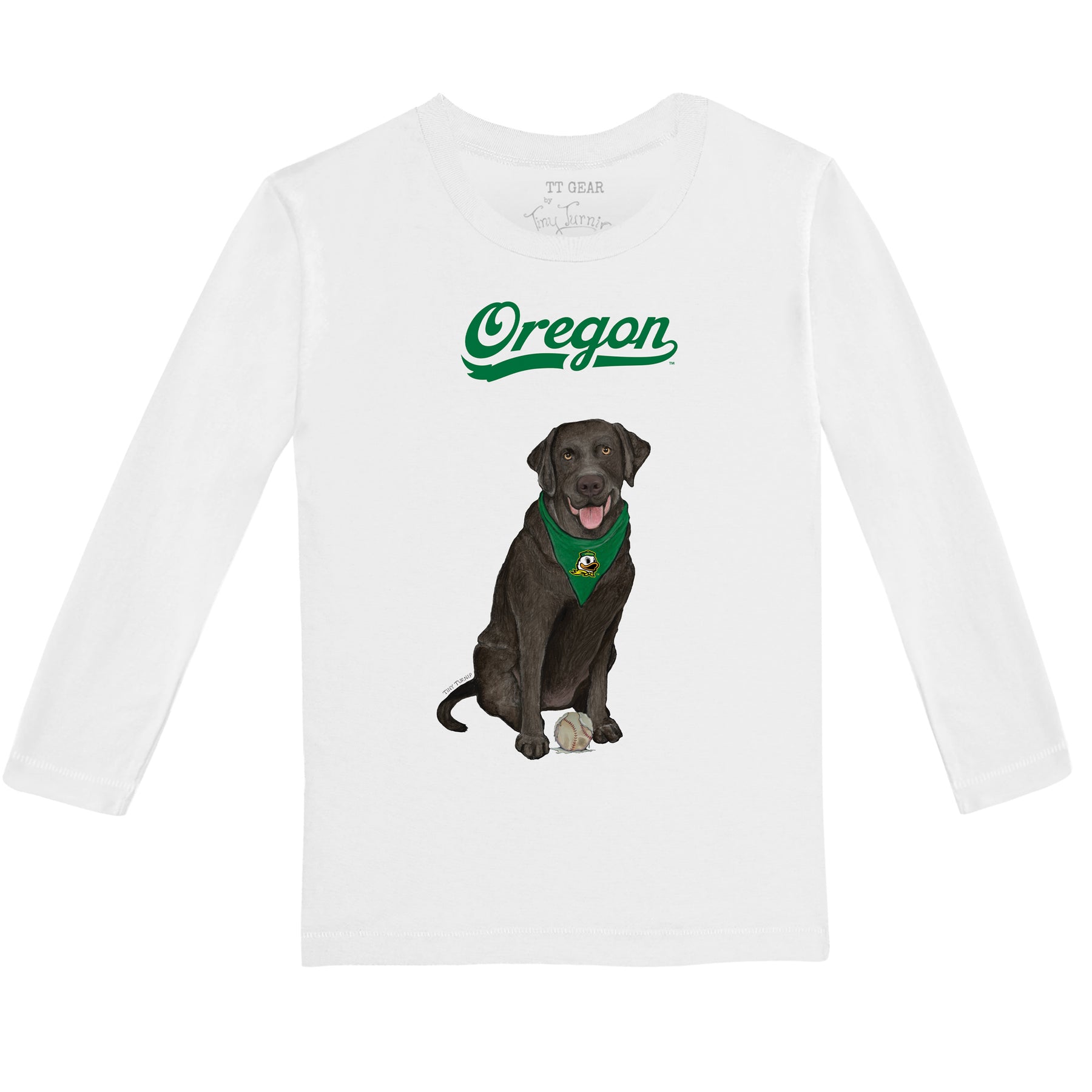 Oregon Ducks Black Labrador Retriever Long-Sleeve Tee Shirt