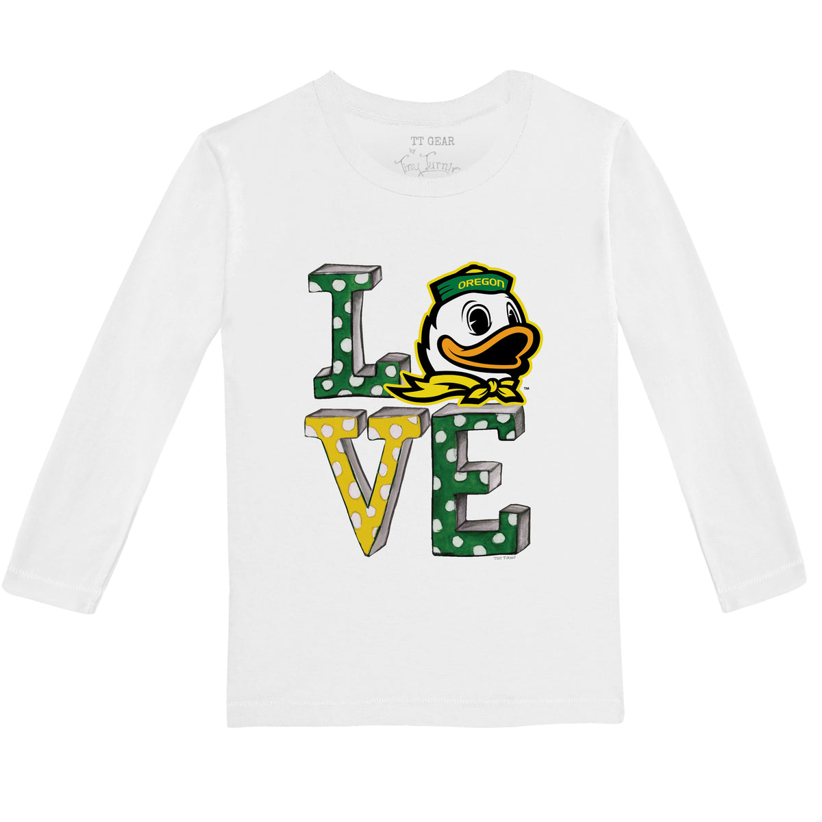 Oregon Ducks Love Long-Sleeve Tee Shirt