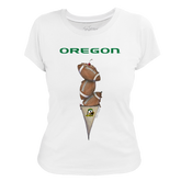 Oregon Ducks Football Triple Scoop Women's Tee Shirt