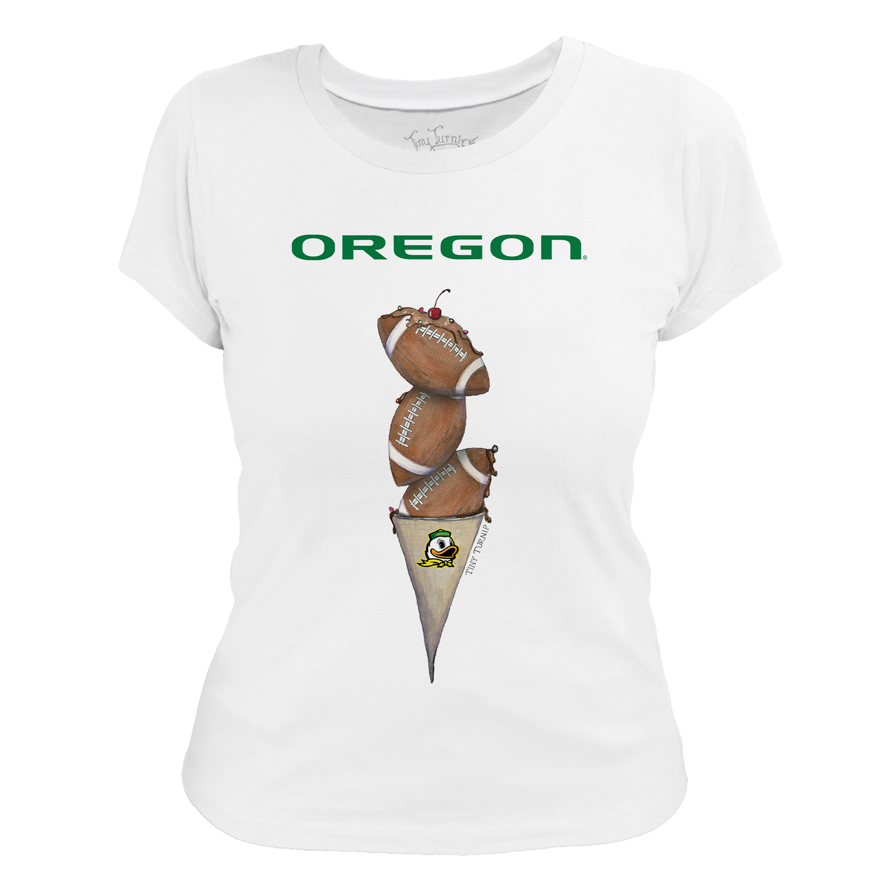 Oregon Ducks Football Triple Scoop Women's Tee Shirt