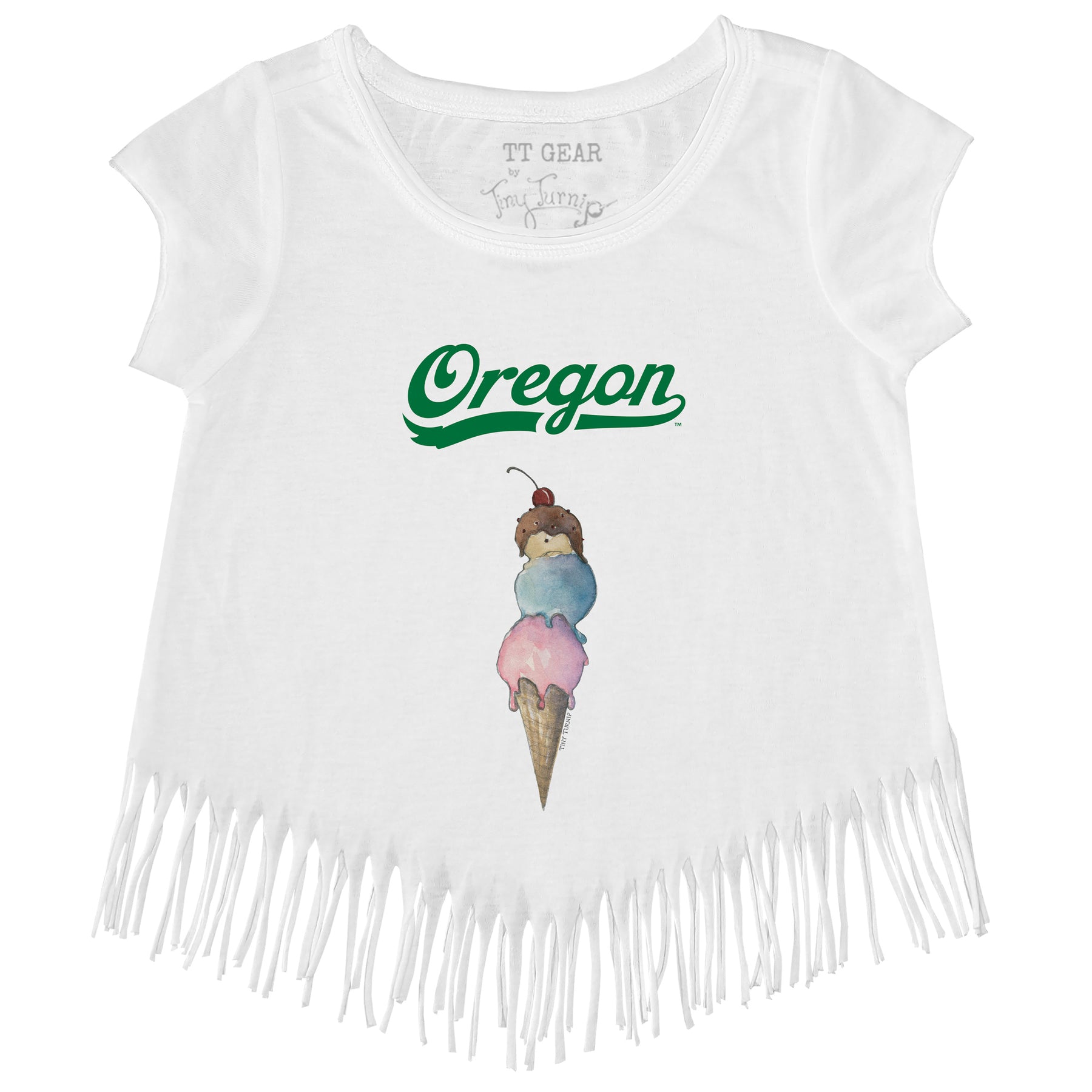 Oregon Ducks Triple Scoop Fringe Tee