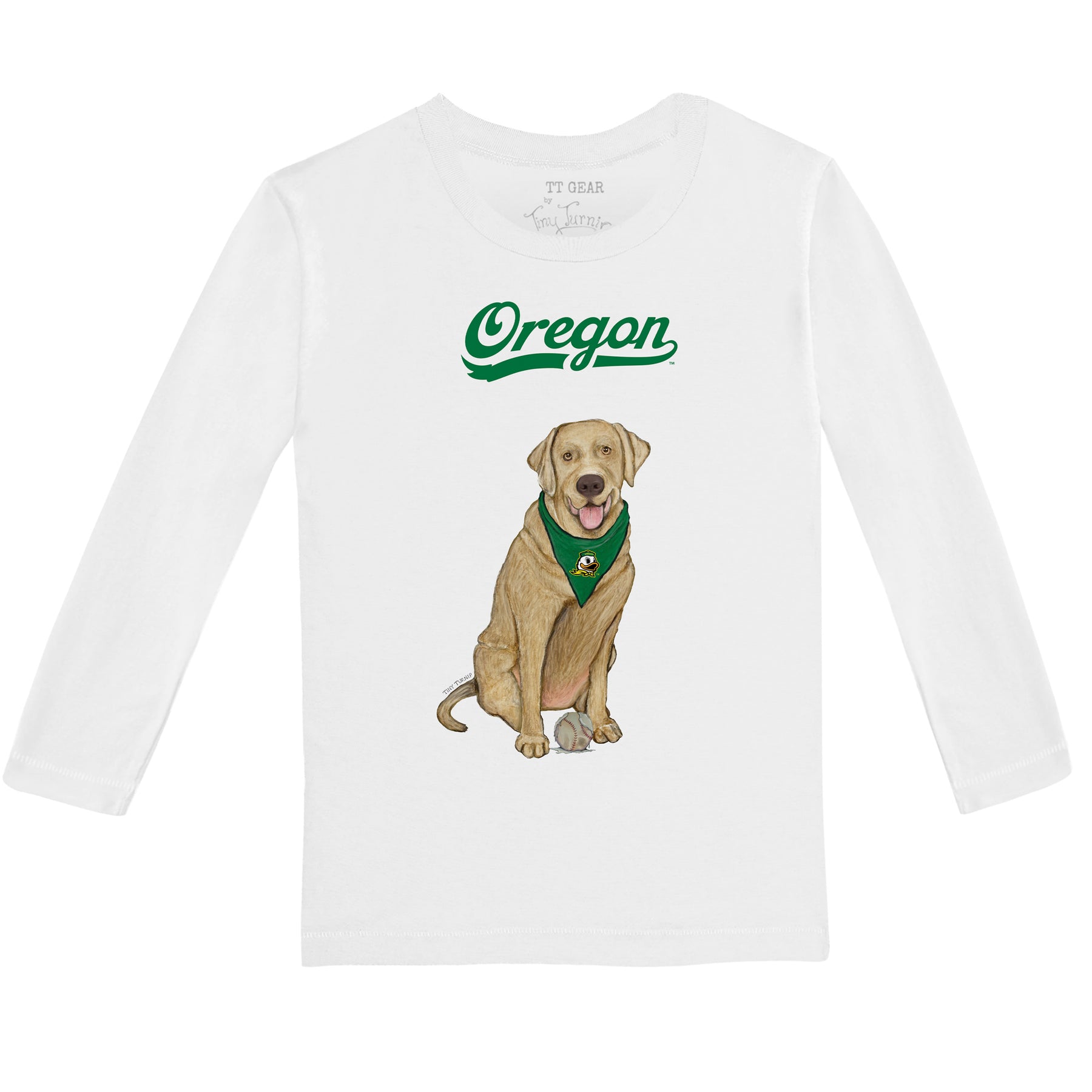 Oregon Ducks Yellow Labrador Retriever Long-Sleeve Tee Shirt