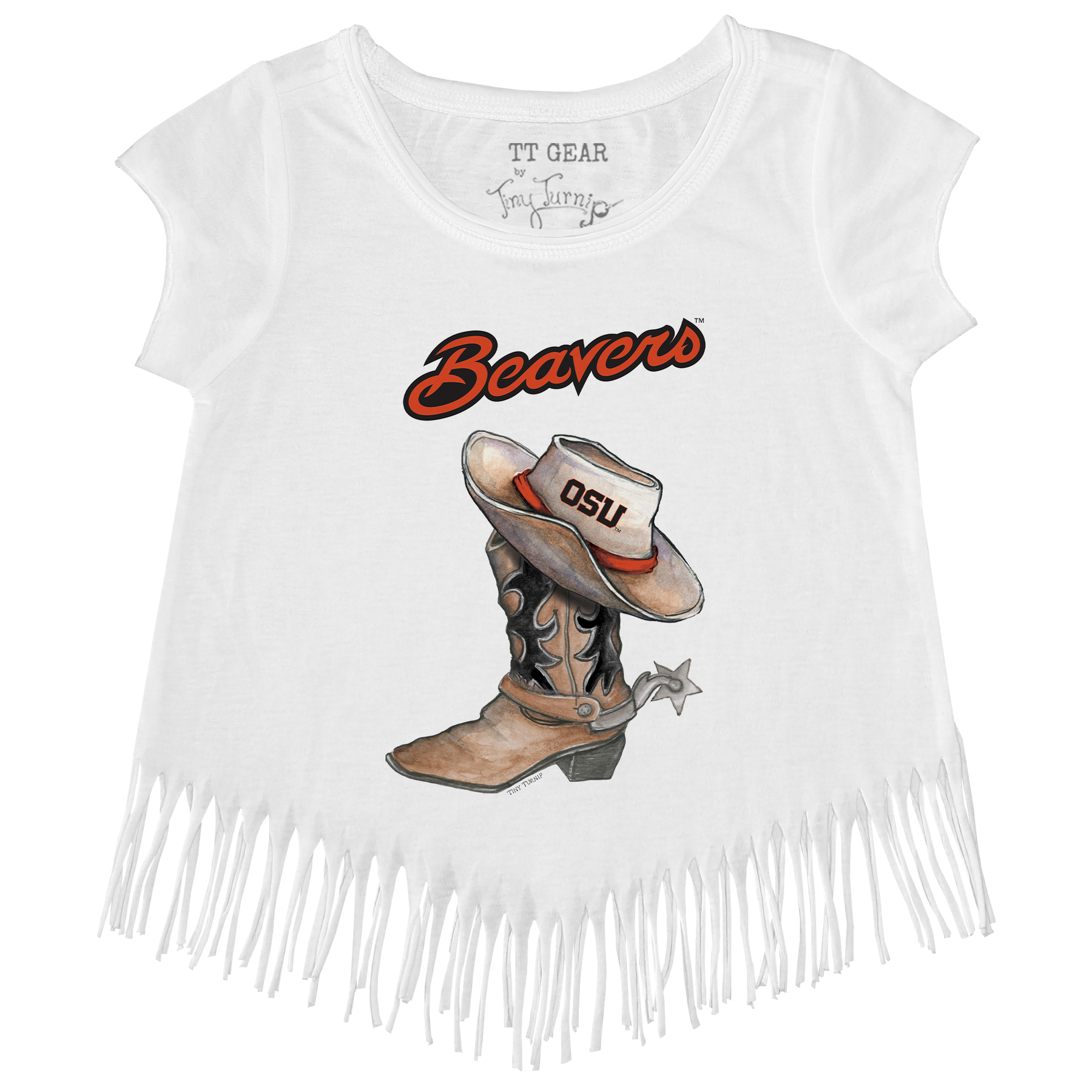 Oregon State Beavers Cowboy Boot Fringe Tee