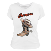 Oregon State Beavers Cowboy Boot Women's Tee Shirt