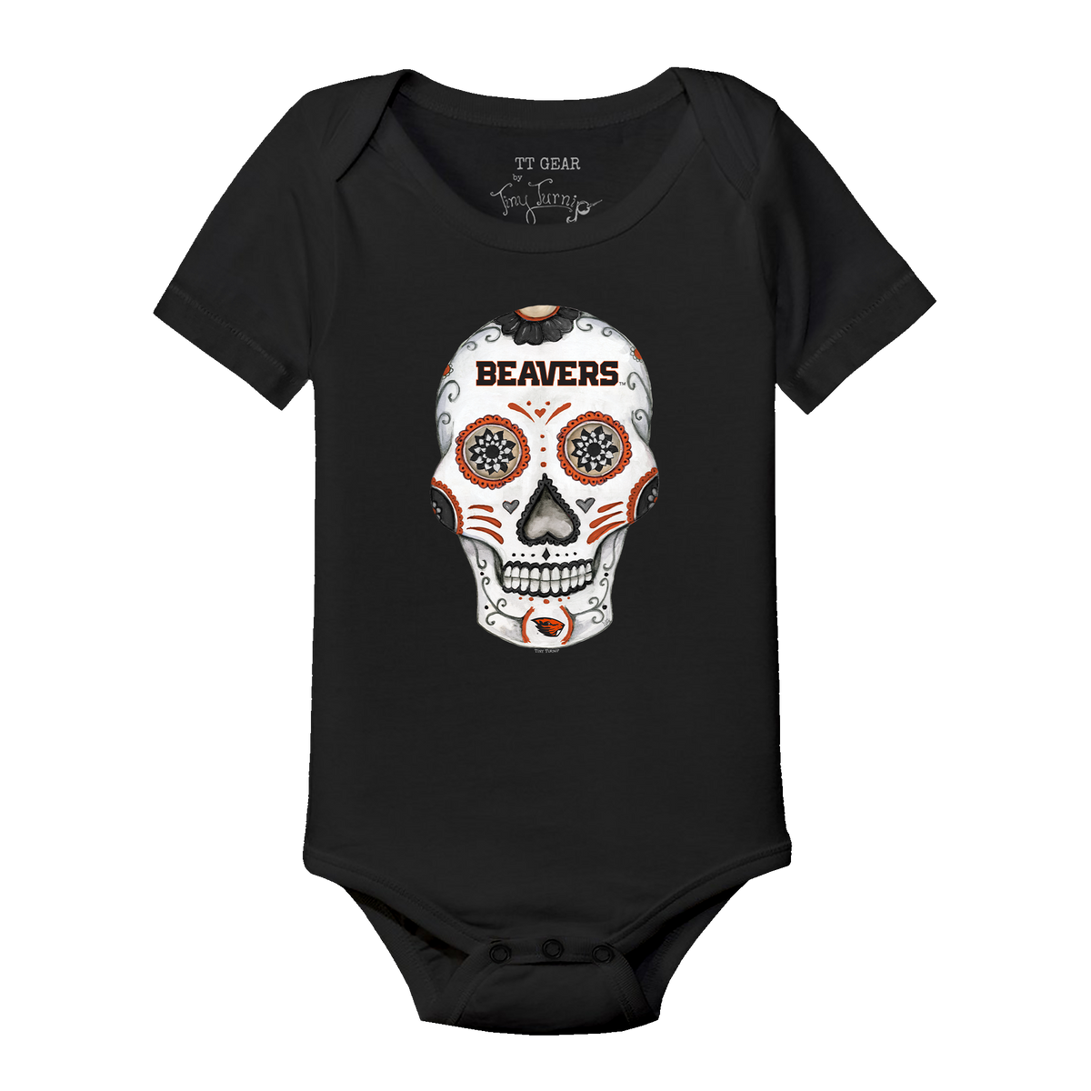 Oregon State Beavers Sugar Skull Short Sleeve Snapper