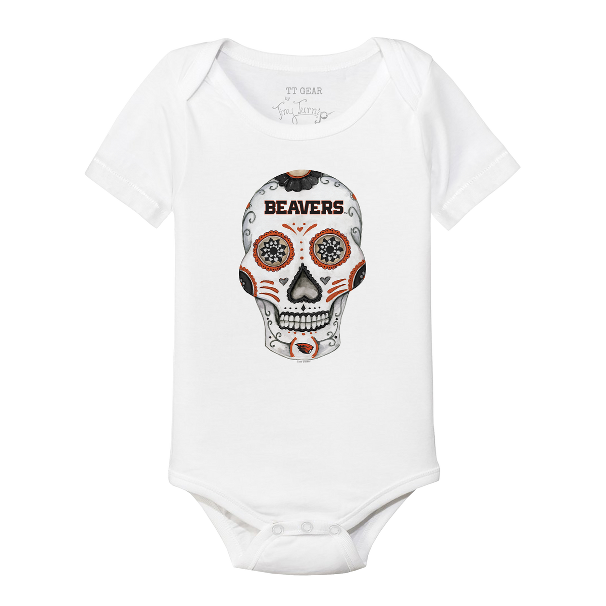 Oregon State Beavers Sugar Skull Short Sleeve Snapper